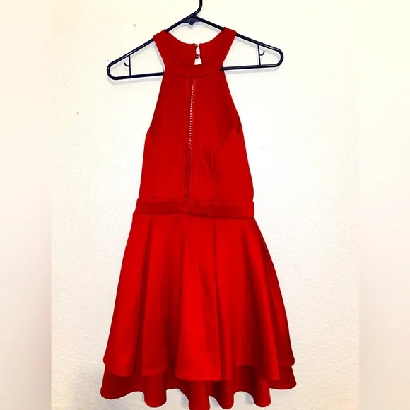 open lace back dress Sheer Lace Bodice Straight Across Spaghetti Straps Short Cocktail Dress